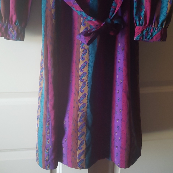 Vintage 1980's Schrader Sport Shirt Dress Sz 10 - Picture 4 of 8